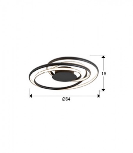 Plafón de techo Danza negro D70 - Schuller