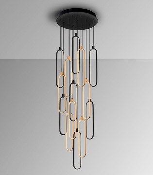 Lámpara de techo colgante Colette 14L negro oro rosa DIM  - Schuller