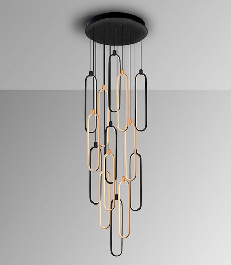 Lámpara de techo colgante Colette 14L negro oro rosa DIM  - Schuller