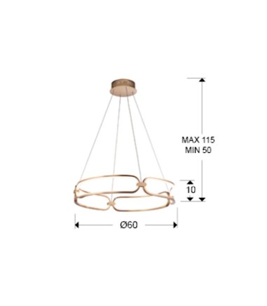 Lámpara de techo colgante Colette D60 oro rosa DIM  - Schuller