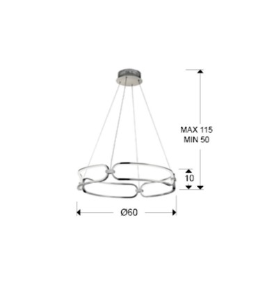 Lámpara de techo colgante Colette D60 cromo DIM  - Schuller