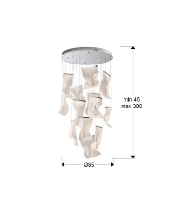 Lámpara de techo colgante Velos 13L cromo DIM - Schuller