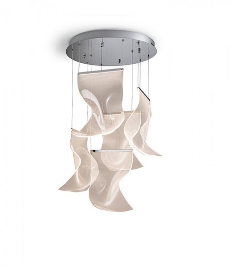 Lámpara de techo colgante Velos 5L cromo - Schuller
