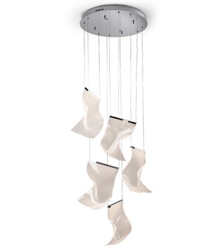 Lámpara de techo colgante Velos 5L cromo - Schuller