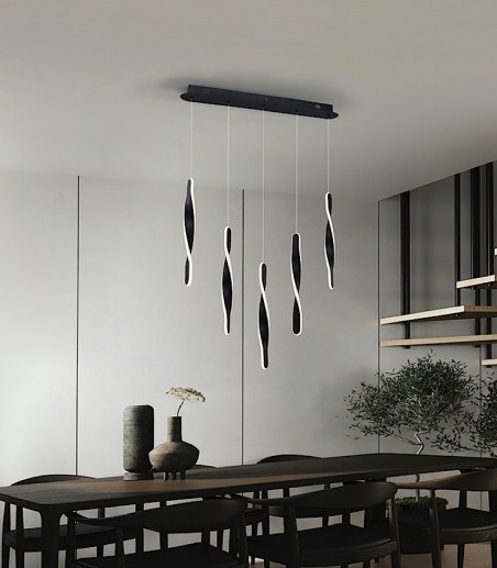 Lámpara de techo colgante Twist 5L negro - Schuller