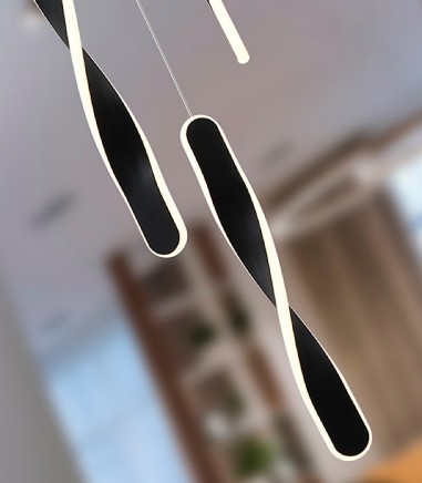 Lámpara de techo colgante Twist 3L negro - Schuller