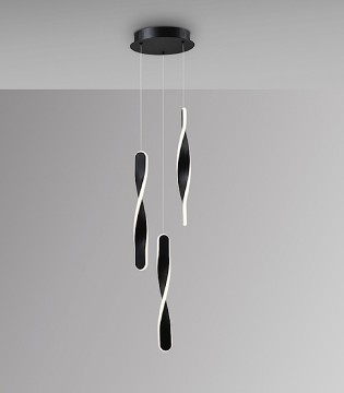 Lámpara de techo colgante Twist 3L negro - Schuller 2