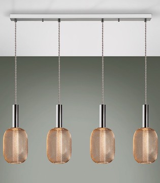 Lámpara de techo lineal Micrón 4L cromo/oro - Schuller 2