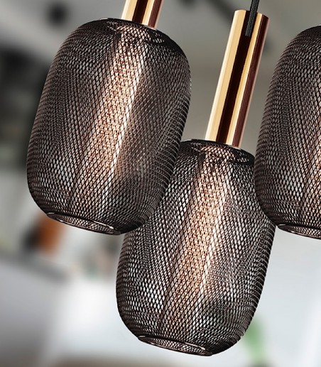 Lámpara de techo colgante Micrón 3L oro negro - Schuller