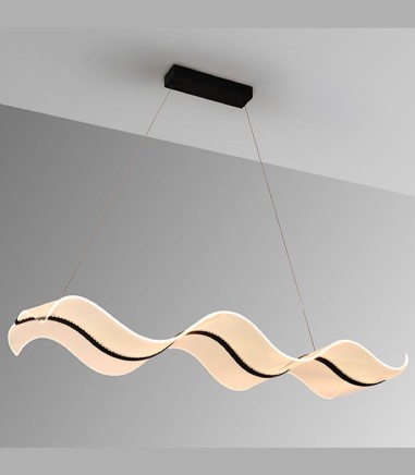 Lámpara de techo colgante Olas negro - Schuller