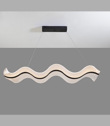 Lámpara de techo colgante Olas negro - Schuller