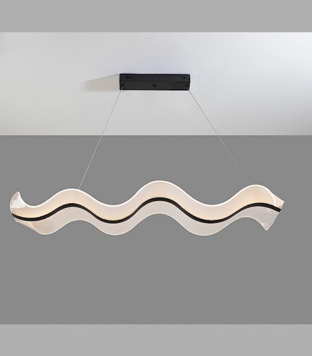 Lámpara de techo colgante Olas negro - Schuller