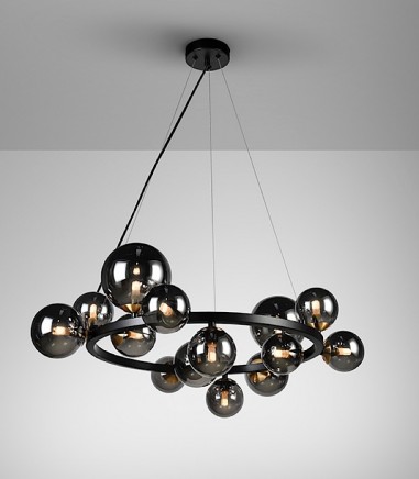 Lámpara de techo colgante Astros 14L negro - Schuller