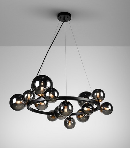 Lámpara de techo colgante Astros 14L negro - Schuller