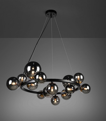 Lámpara de techo colgante Astros 14L negro - Schuller
