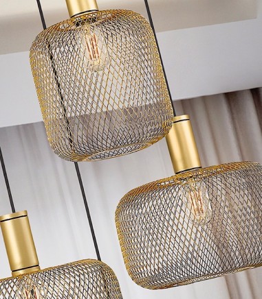 Lámpara de techo colgante Osiris 4L oro - Schuller