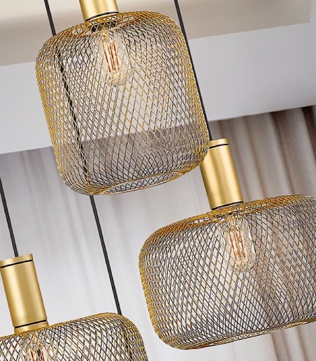 Lámpara de techo colgante Osiris 4L oro - Schuller