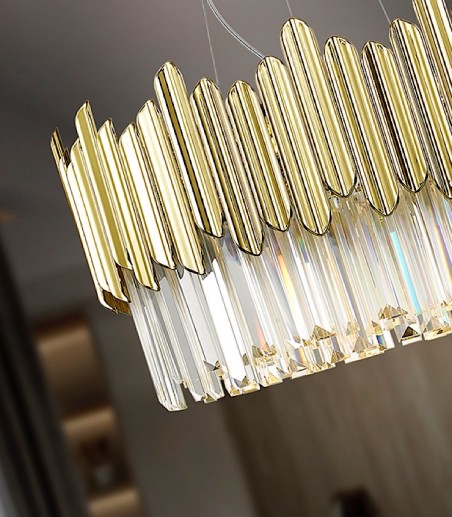 Lámpara de techo colgante Tiara 6L cromo-oro - Schuller