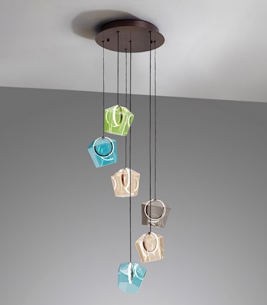 Lámpara de techo colgante Ingrid 6L colores - Schuller