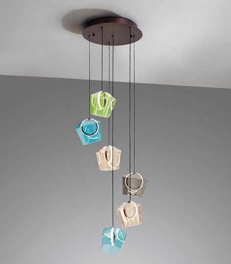 Lámpara de techo colgante Ingrid 6L colores - Schuller