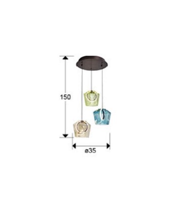 Lámpara de techo colgante Ingrid 3L colores - Schuller