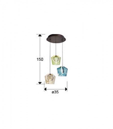 Lámpara de techo colgante Ingrid 3L colores - Schuller