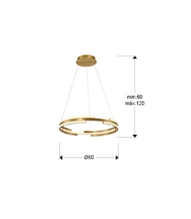 Lámpara de techo colgante Ciclos oro D60 - Schuller