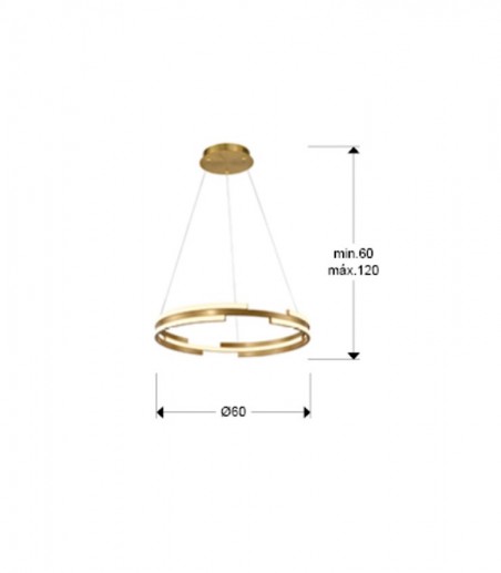 Lámpara de techo colgante Ciclos oro D60 - Schuller