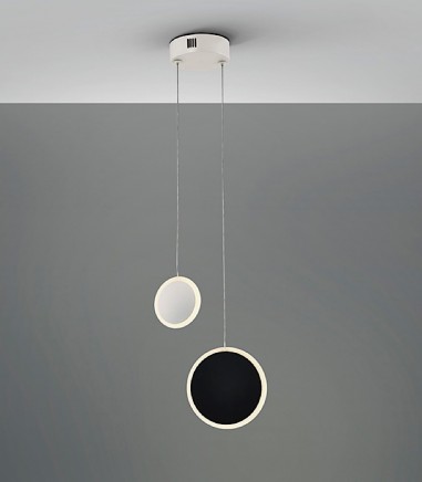 Lámpara de techo colgante Duo 2L blanco negro - Schuller