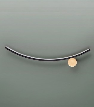 Aplique de pared Smile 1L negro oro - Schuller