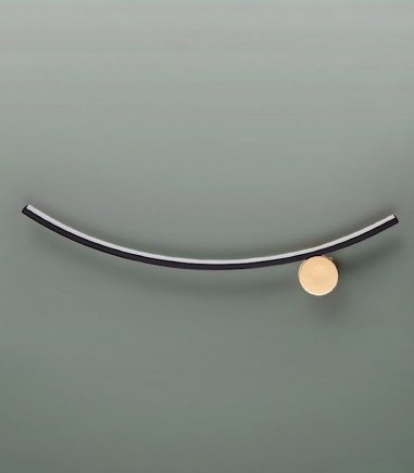 Aplique de pared Smile 1L negro oro - Schuller