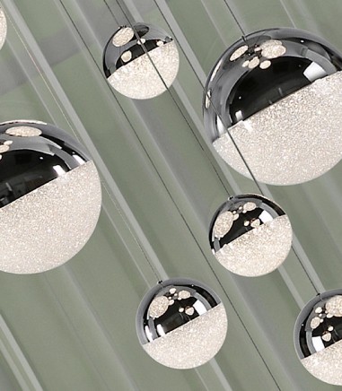 Lámpara de techo colgante Sphere 14L cromo D60 H500 c/mando - Schuller