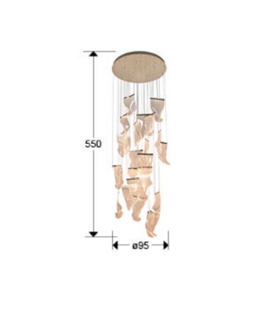 Lámpara de techo colgante Velos 24L cromo c/mando - Schuller