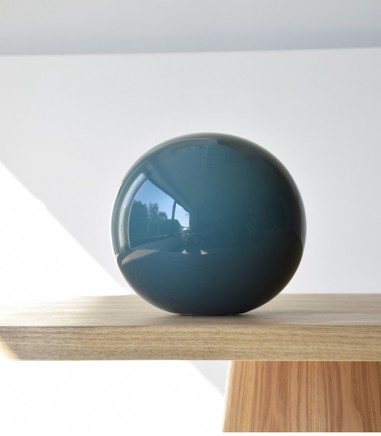 Bola decorativa cerámica lisa verde brillo XL - VP Interiorismo
