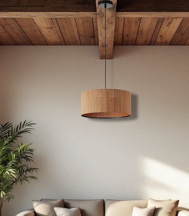 Lámpara para techo de madera   con pantalla de bambú Rail - MDC
