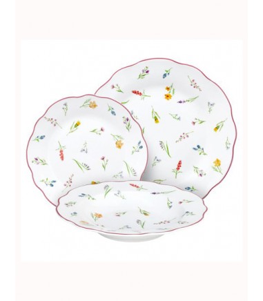 Vajilla completa de porcelana CAPPETTATA MILLEFIORI 6 servicios - Tognana