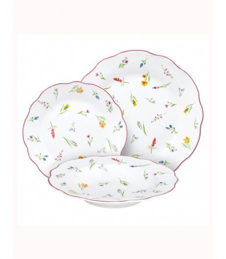 Vajilla completa de porcelana CAPPETTATA MILLEFIORI 6 servicios - Tognana