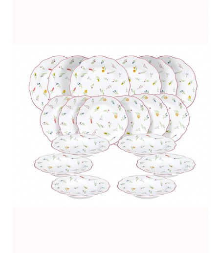 Vajilla completa de porcelana CAPPETTATA MILLEFIORI 6 servicios - Tognana