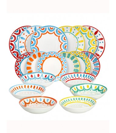 Vajilla completa de porcelana Madison VIETRI 6 servicios - Tognana