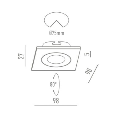 Foco empotrable GU10 NC1860SQ - YLD - 98x98 mm
