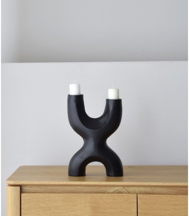 Candelabro decorativo Neo metal negro - VP Interiorismo