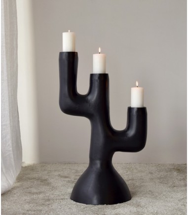 Candelabro decorativo Tótem N1 metal negro - VP Interiorismo