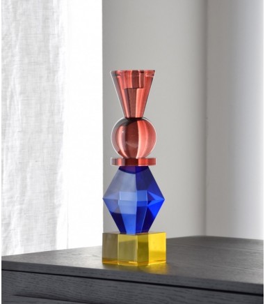 Candelabro decorativo Formas cristal color pequeño 2 - VP Interiorismo
