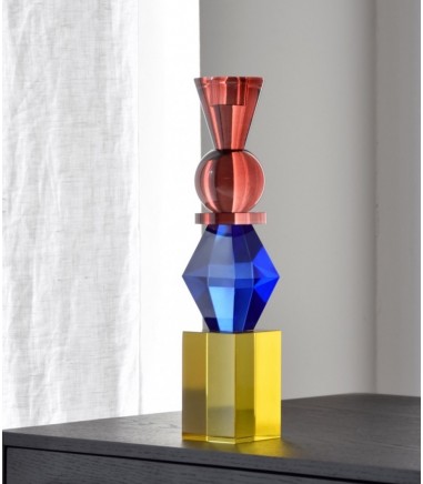 Candelabro decorativo Formas cristal color grande 2 - VP Interiorismo