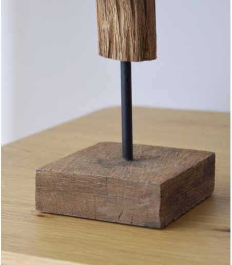 Escultura decorativa colec. Monje madera tallada baja - VP Interiorismo