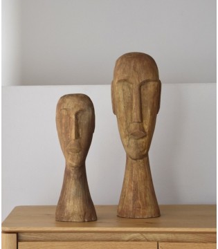 Escultura decorativa colec. África madera tallada a mano gr. - VP Interiorismo 2