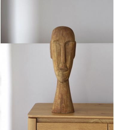 Escultura decorativa colec. África madera tallada a mano gr. - VP Interiorismo