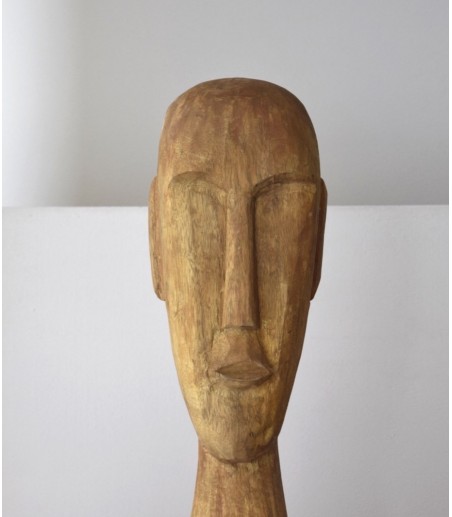 Escultura decorativa colec. África madera tallada a mano gr. - VP Interiorismo