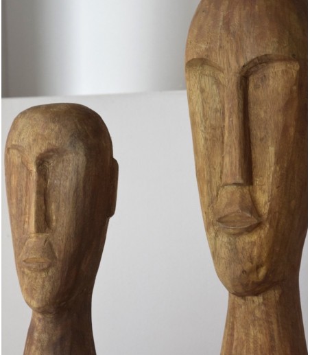 Escultura decorativa colec. África madera tallada a mano peq. - VP Interiorismo