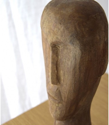 Escultura decorativa colec. África madera tallada a mano peq. - VP Interiorismo